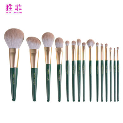 kopen 280A84915 Goud Ferrule 15 Pcs Make-up Brush Set Houten Handle Cosmetische Brush Set Private Label online vervaardiging